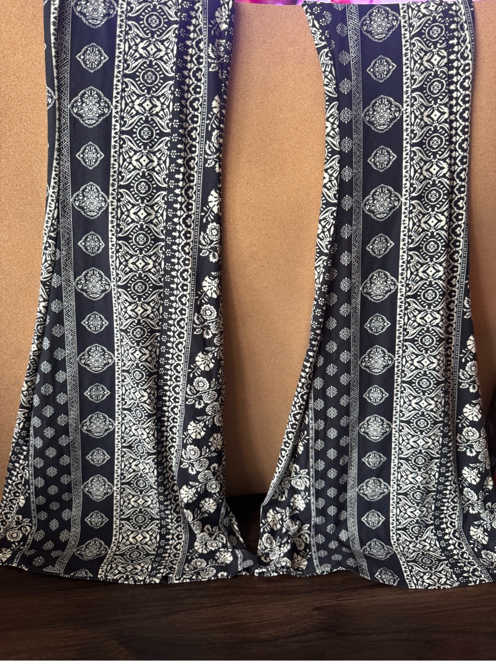Fashionomics Black and White Boho Print Pants